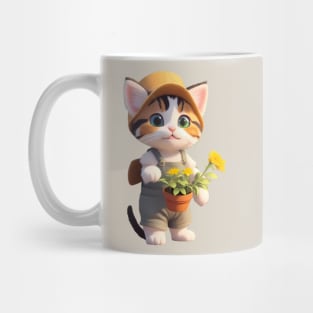 Cute Calico Cat Gardener Mug